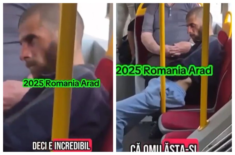 Scene obscene în tramvai. Un bărbat a fost reținut de polițiști, după ce imaginile au apărut pe rețelele sociale