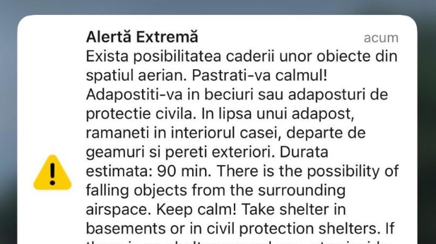 Foto reprezentând mesaj alert nordul - Știri România
