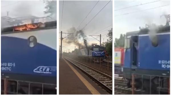 Un tren a plecat din gara Constanța cu întârziere de o oră și după 5 minute s-a oprit. Locomotiva a luat foc